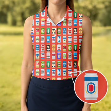 Famous Beer Can Golf Shirt, Golf And Beer Women Golf Shirts, Ladies Golf Shirt, Women Sleeveless Polo Shirt
