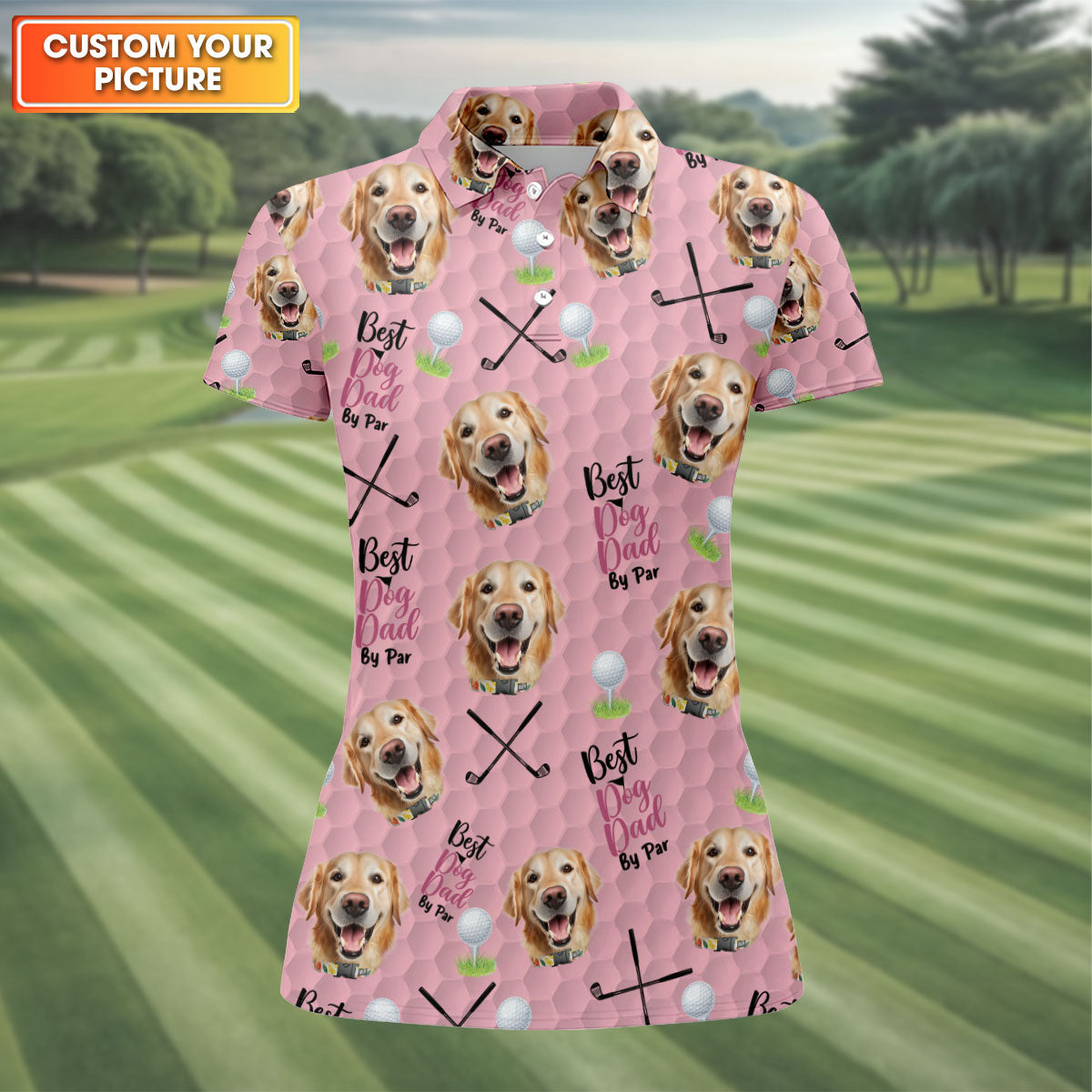 Best Dog Mom By Par Custom Face Womens Golf Polo ShirtLadies Golf Shirt, Mother's Day Gift