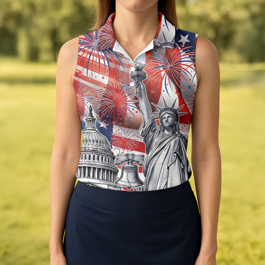 250 Years Of Freedom We The People American Flag Golf Shirt, Patriotic 4th Of July Golf Shirt For Women