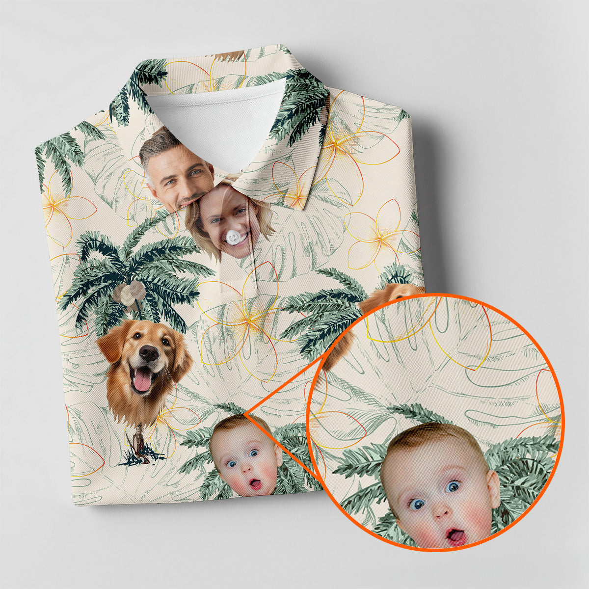 Ladies Palm Tree Shirt, Floral Shirt Women, Hawaiian Golf Shirts, Custom Face Shirt, Ladies Golf Tops