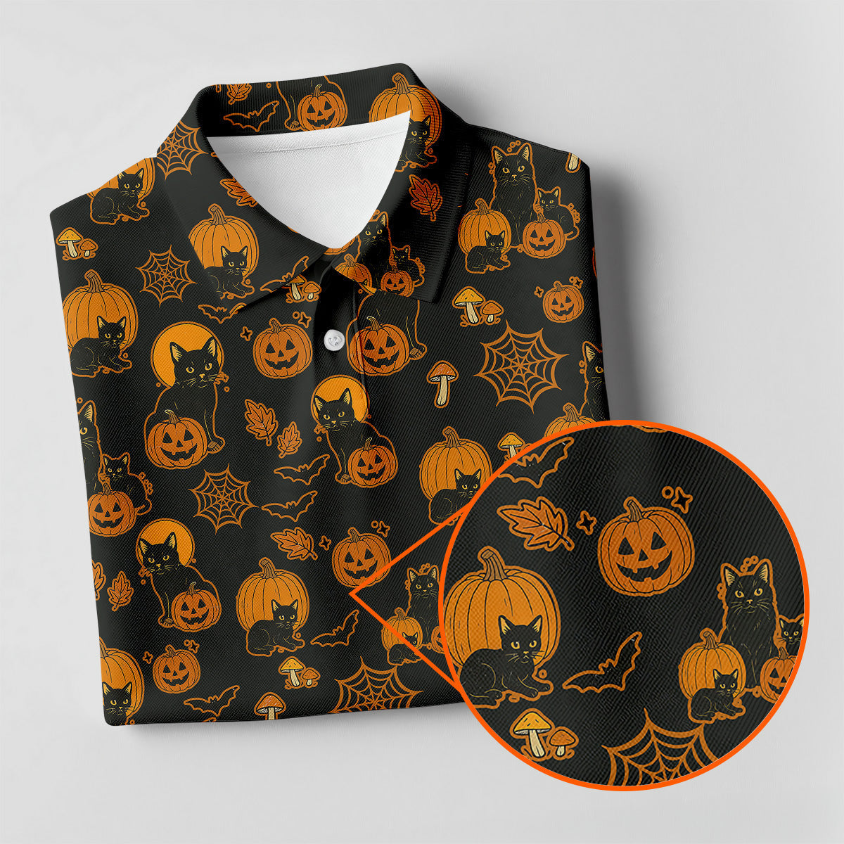 Black Cat Pumpkin Fun Womens Golf Shirts, Sleeveless Polo ShirtLadies Golf Shirts, Golf Hoodie