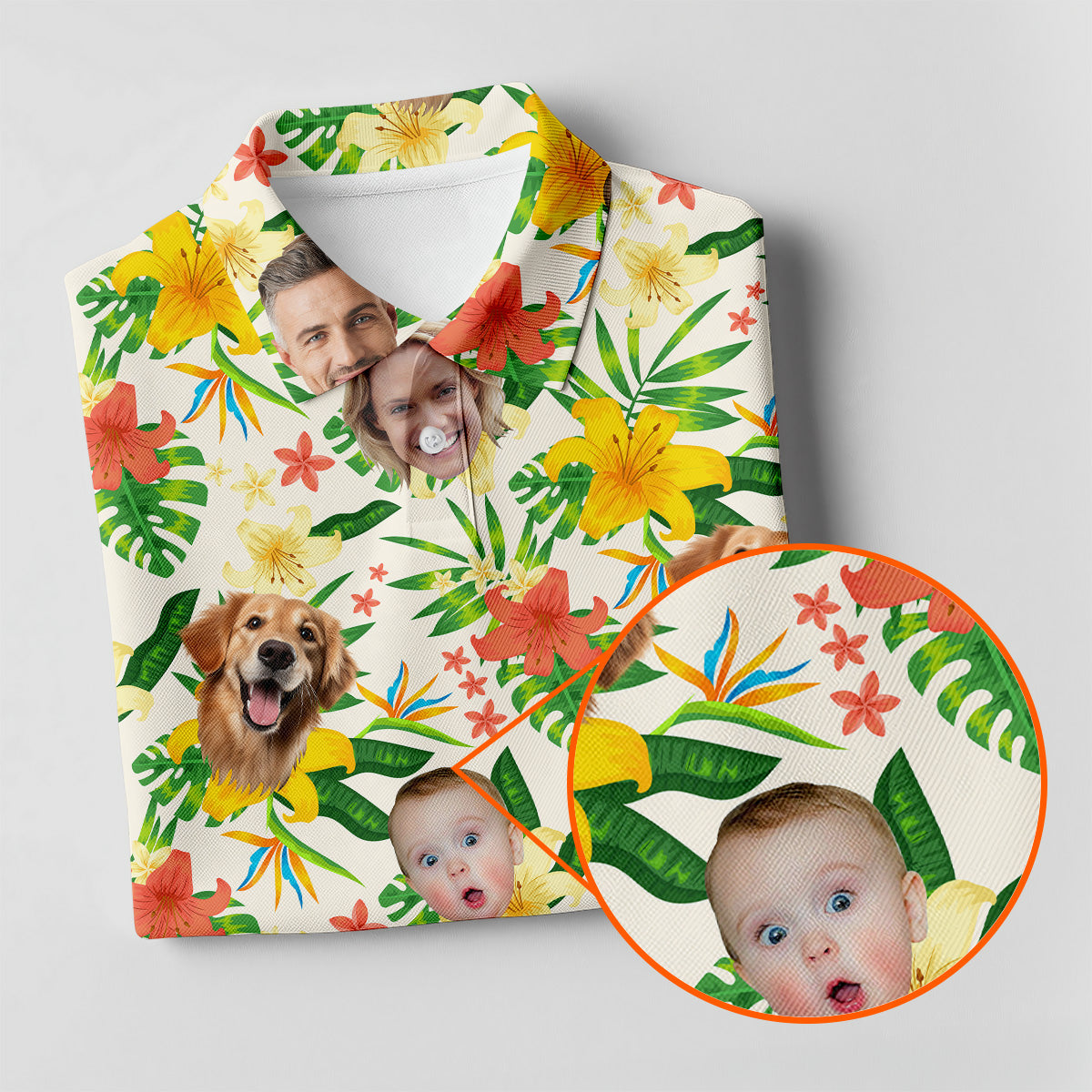 Tropical Leaves Pattern, Hibiscus Hawaiian Shirt, Custom Face Shirt, Womens Sleeveless Polo, Ladies Golf Shirts