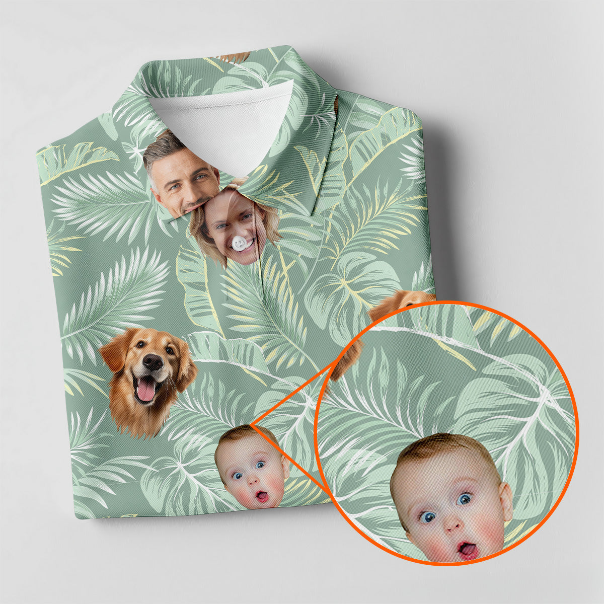 Tropical Leaf Pattern Hawaiian Tops For Women, Custom Team Shirt, Green Polo ShirtLadies Golf Shirts