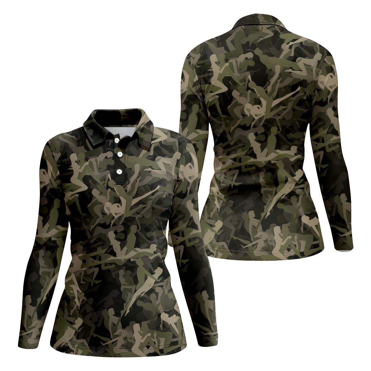 Funny Couple Camo Womens Golf Tops, Unique Gift For Golfer, Ladies Golf Polos