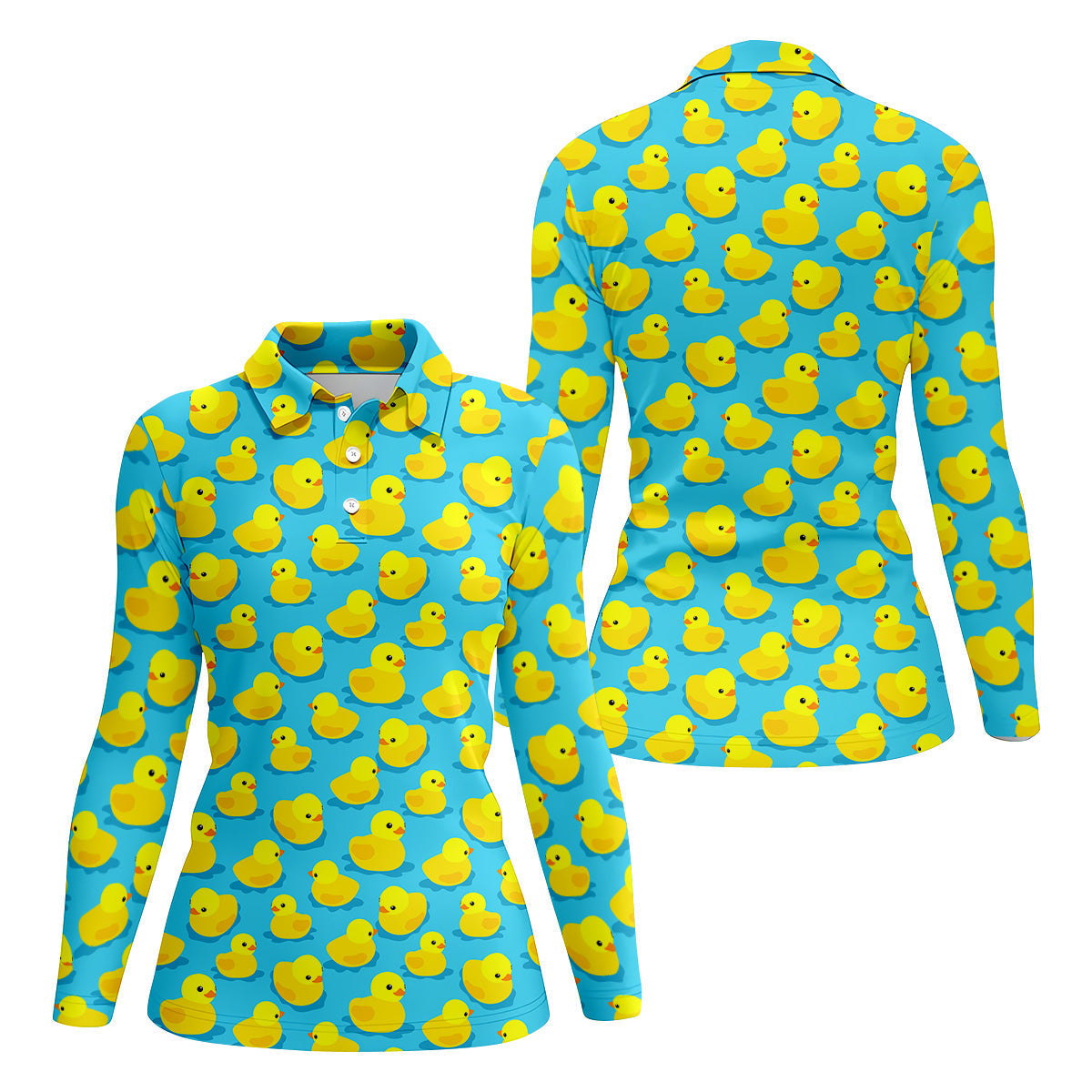 Funny Yellow Ducks Golf Polo ShirtFun Womens Golf Shirts, Ladies Golf Shirt, Golf Gift For Her