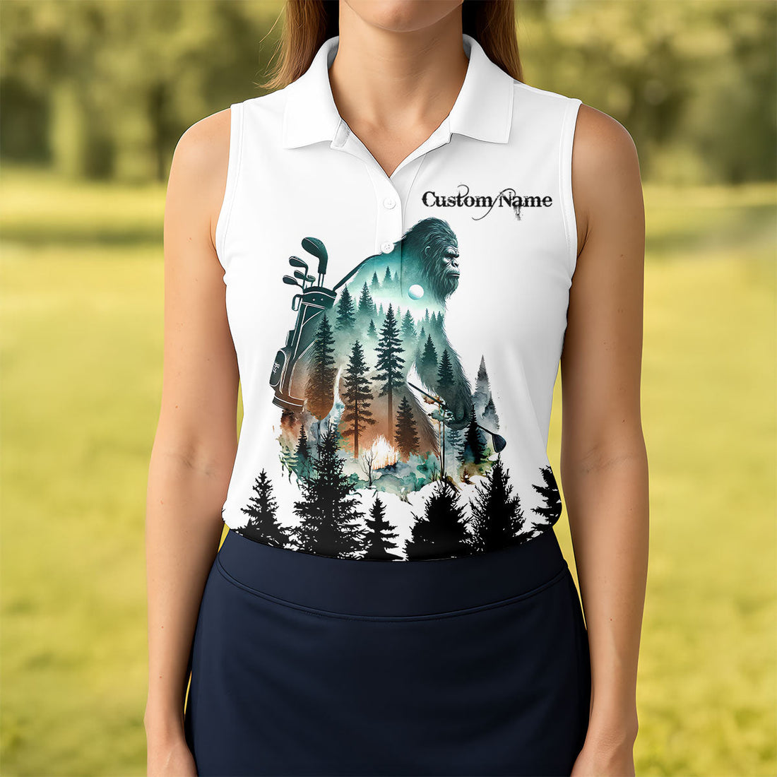 Not All Who Wander Are Lost Golf Polo ShirtFunny Bigfoot Golf Shirt, Ladies Golf Shirt, Women Golf Gift