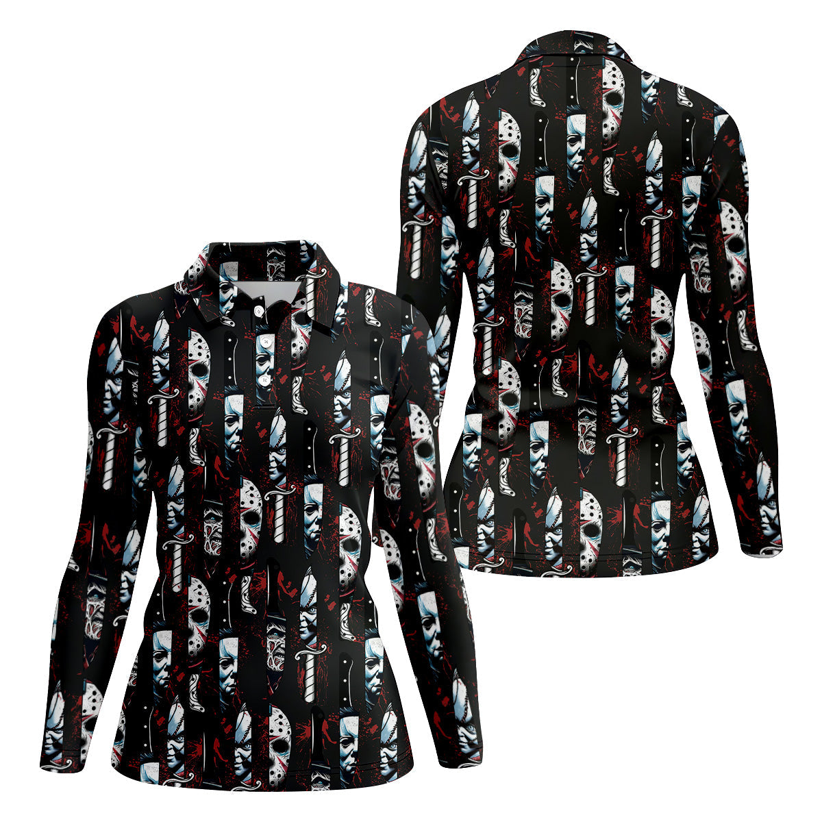 Horror Character Women Golf Shirt, Horror Movie Shirt, Halloween Golf Shirt, Womens Golf Gifts