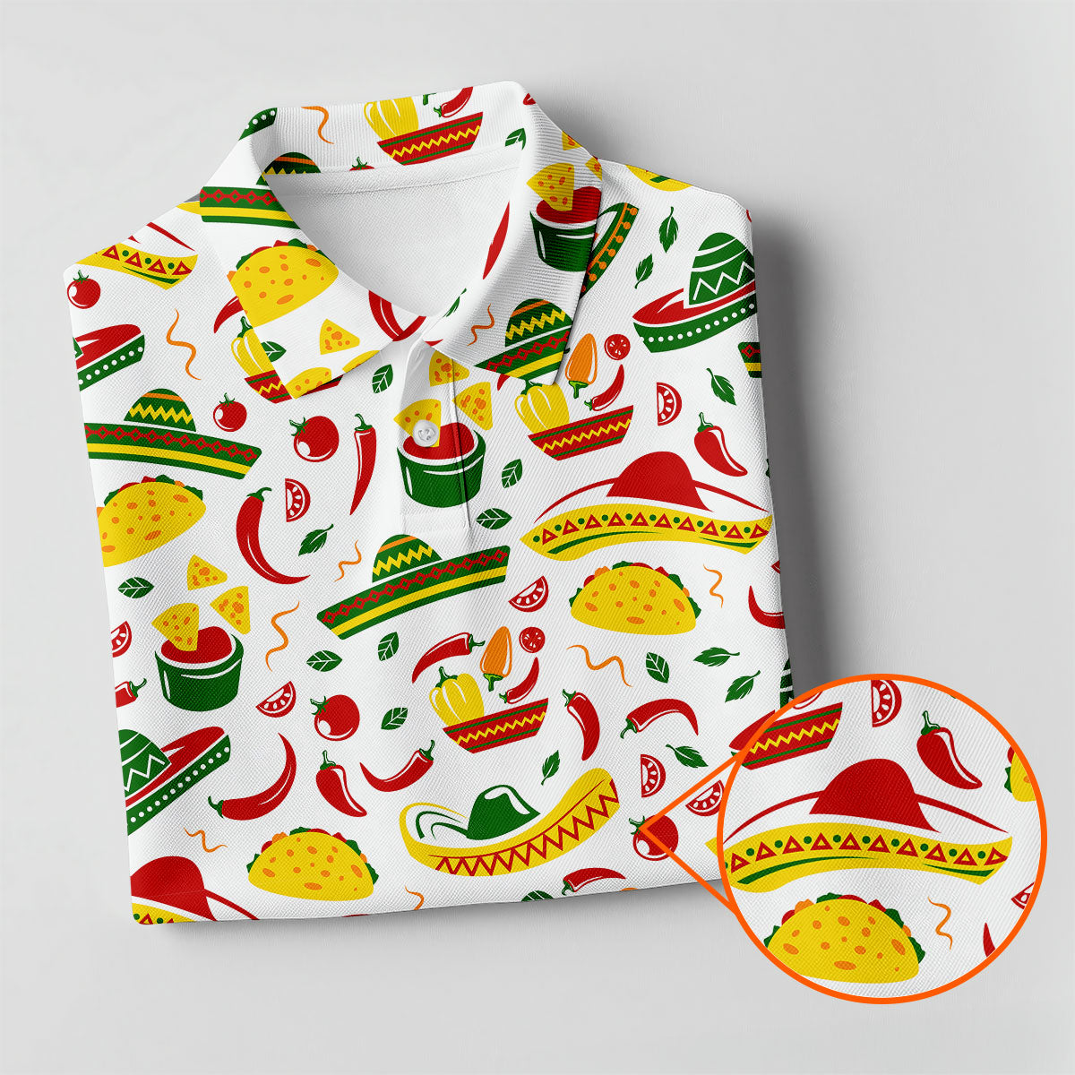 Mexican Fiesta Seamless Pattern Ladies Golf Tops, Cinco De Mayo Celebration Golf Shirt For Women