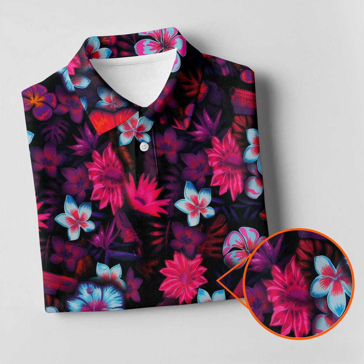 Colorful Hibiscus Tropical Floral Hawaiian Golf Shirt, Summer Vibe Golf Shirt For Women