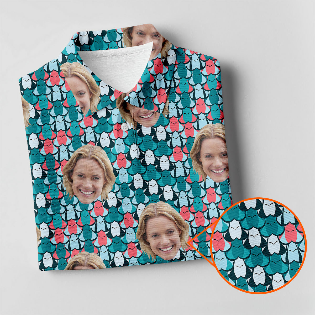 Custom Face Green And Pink Fun Women Golf Shirt, Ladies Sleeveless Polo, Golfing Apparel
