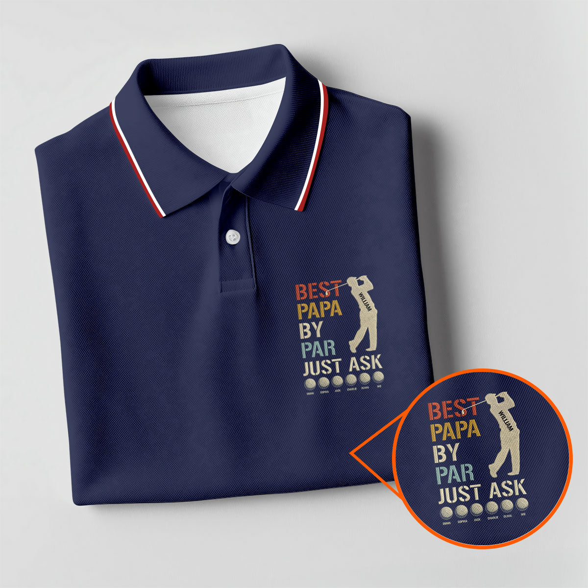 Best Dad Papa By Par Just Ask Father's Day Golf Shirt, Golf Gift For Dad, Polo Shirts For Men