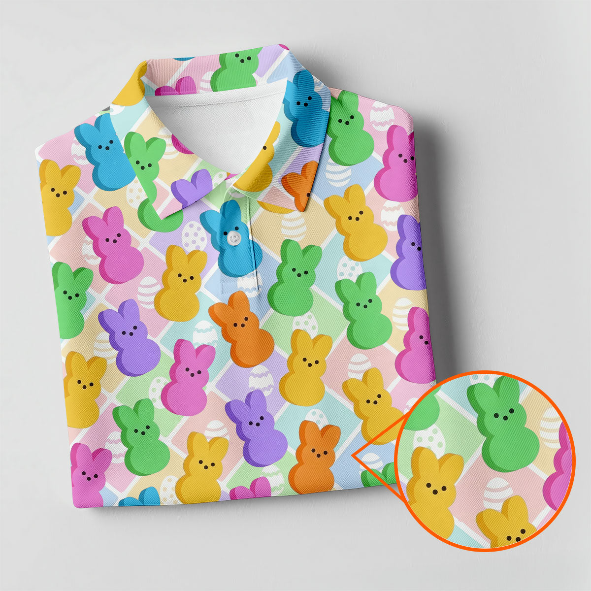 Pastel Easter Peeps Colorful Checkered Women Golf Top, Cute Golf Outfit, Ladies Golf Shirts