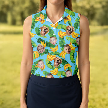 Seamless Pattern, Banana Shirt, Hawaiian Shirts With Faces, Womens Sleeveless Polo, Ladies Golf Shirts