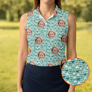 Funny Butt Green Golf Polo ShirtCustom Face Golf Shirt, Fun Womens Golf Shirts, Ladies Golf Shirt