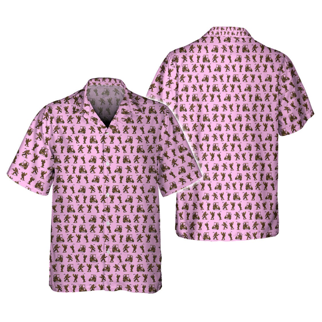 Funny Golf Pattern Shirt, Bigfoot Golf Shirt For Men, Crazy Golf Gift For Golfer