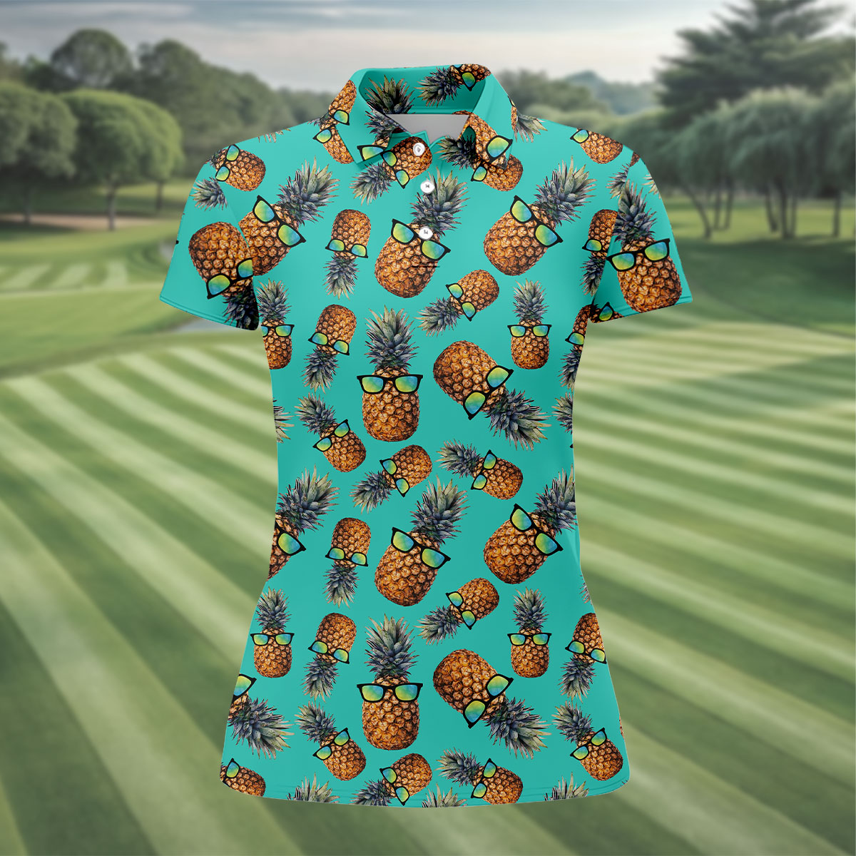 Cool Pineapple Tropical Theme Hawaiian Golf Shirt, Golf Shirt For Women, Golfing Apparel