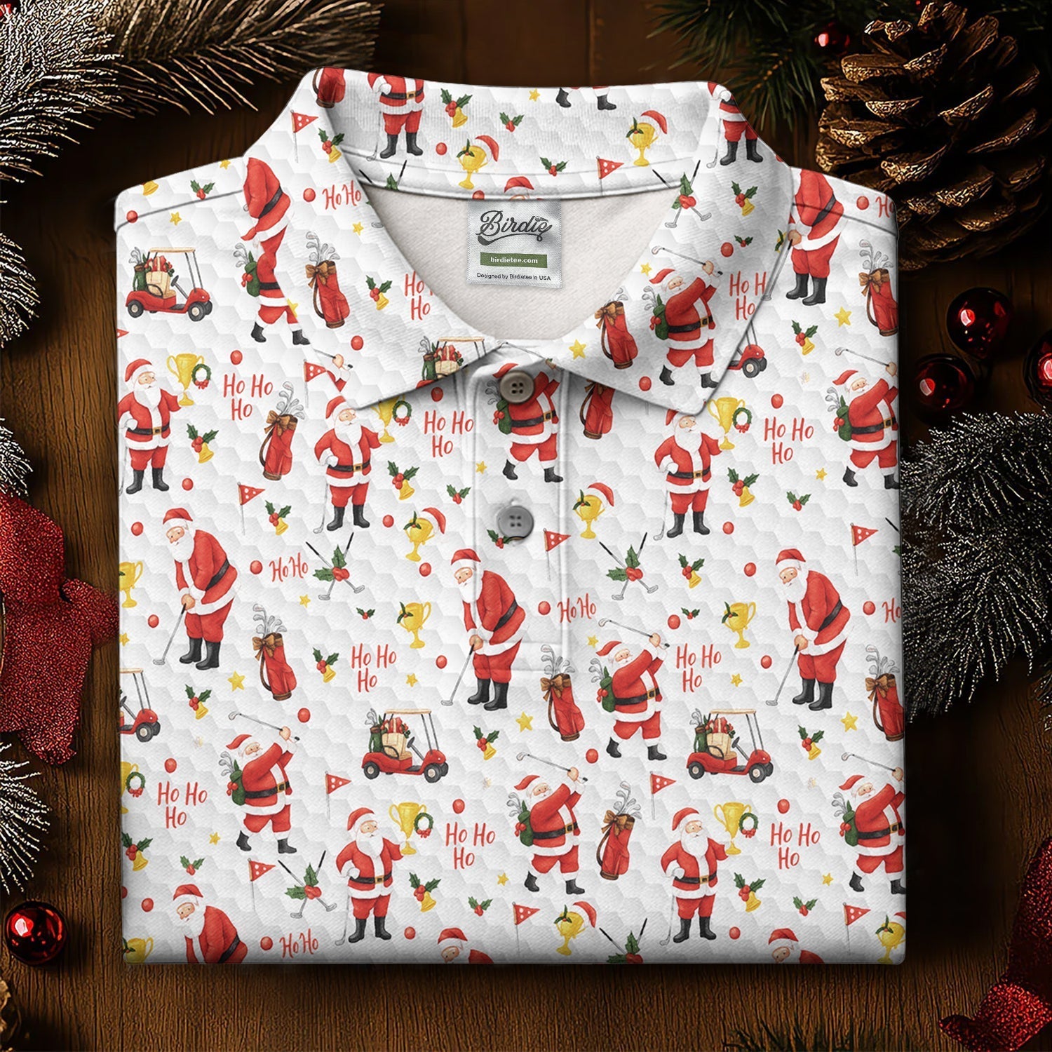 Ho Ho Ho Santa Golf Shirt For Women, Christmas Golf Shirt, Ladies Golf Shirts, Golf Gifts For Women