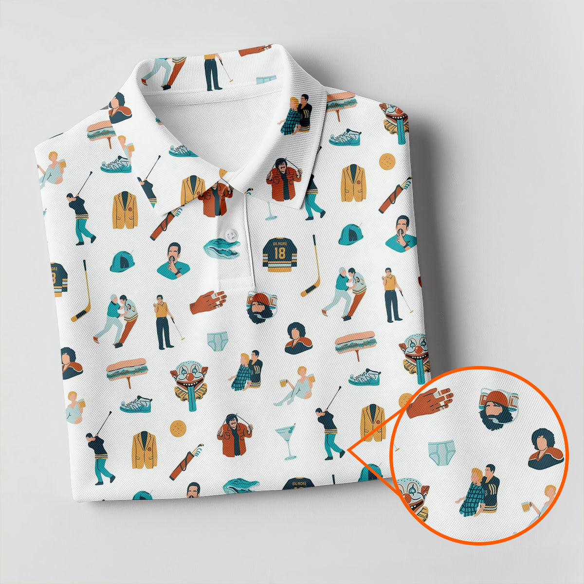 30th Anniversary Sport Movie Character White Golf Shirt, Fun Women's Golf Shirts, Ladies Golf Shirt