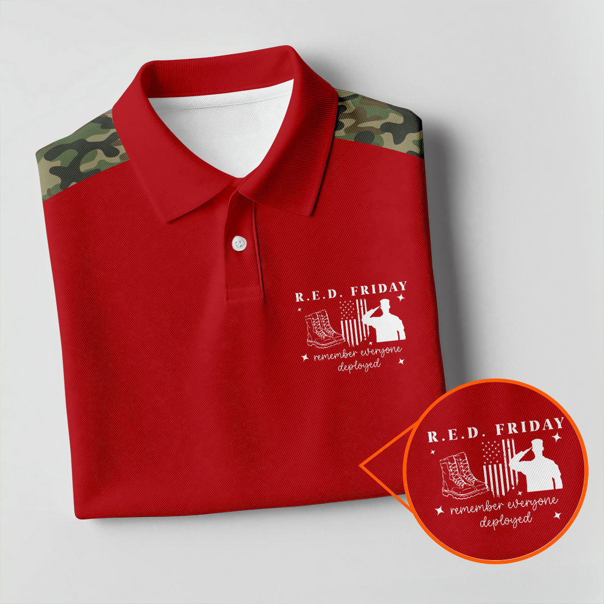 RED Friday Camo Red Patriotic 4th Of July Golf Shirt, 250th Anniversary Golf Shirt For Women