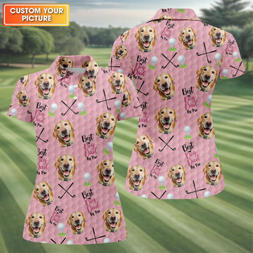 Best Dog Mom By Par Custom Face Womens Golf Polo ShirtLadies Golf Shirt, Mother's Day Gift