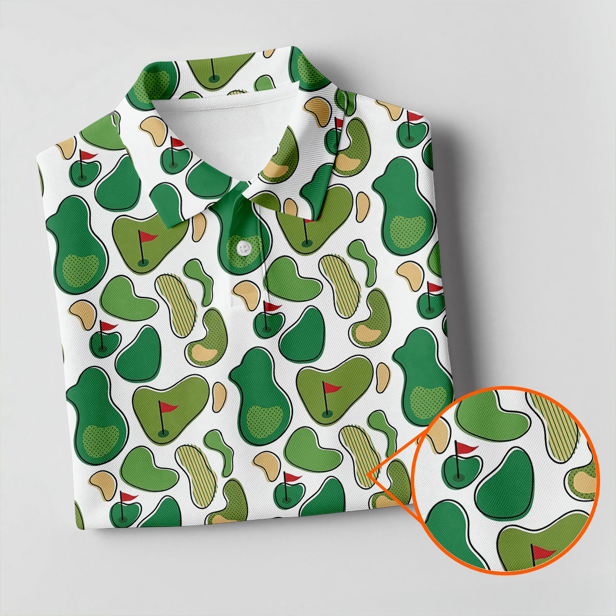 Mini Golf Course Seamless Pattern Women's Golf Tops, Performance Golf Polos, Ladies Golf Shirts