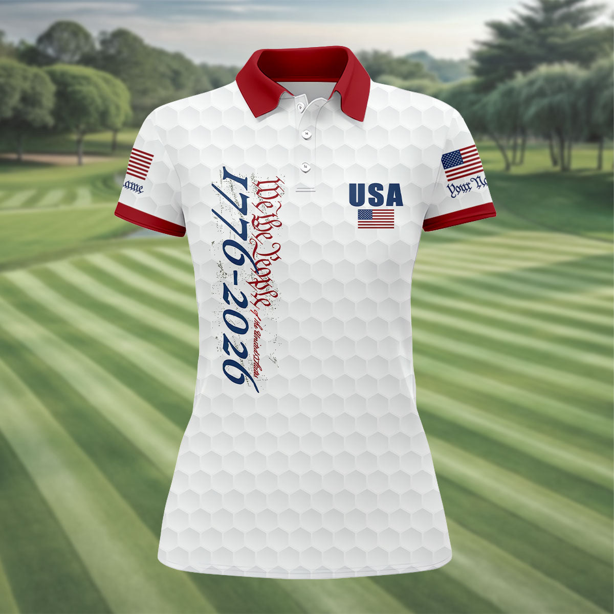 Descendant Of A Patriot We The People Golf Shirt For Women, Patriotic 4th Of July Golf Shirt
