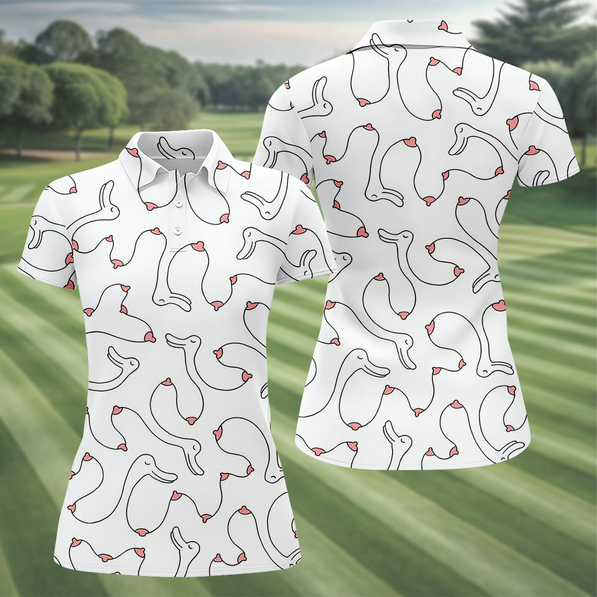 Funny Goose Womens Golf Polo ShirtLadies Golf Clothes, Custom Ladies Golf Shirt