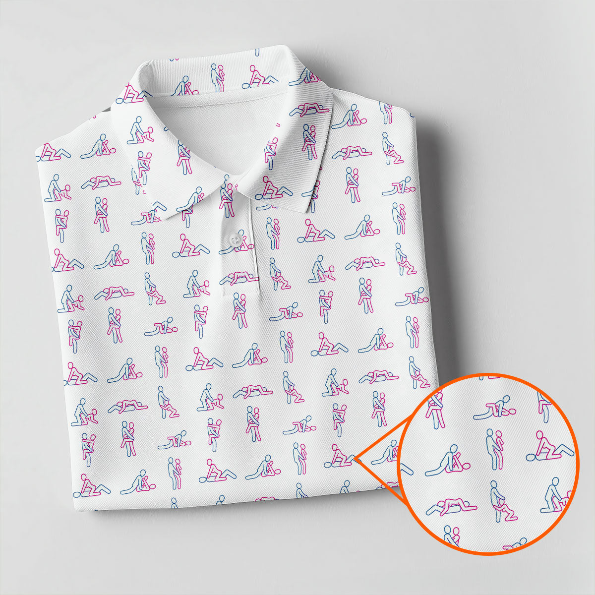 Stick Figure Couple Naughty Position Women Golf Top, Fun Women's Golf Shirts, Ladies Golf Shirts