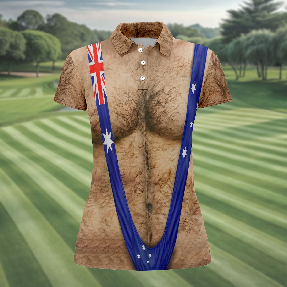 Australia Flag Print Fun Golf Shirt, Ladies Golf Tops Australia, Golf Shirt For Women