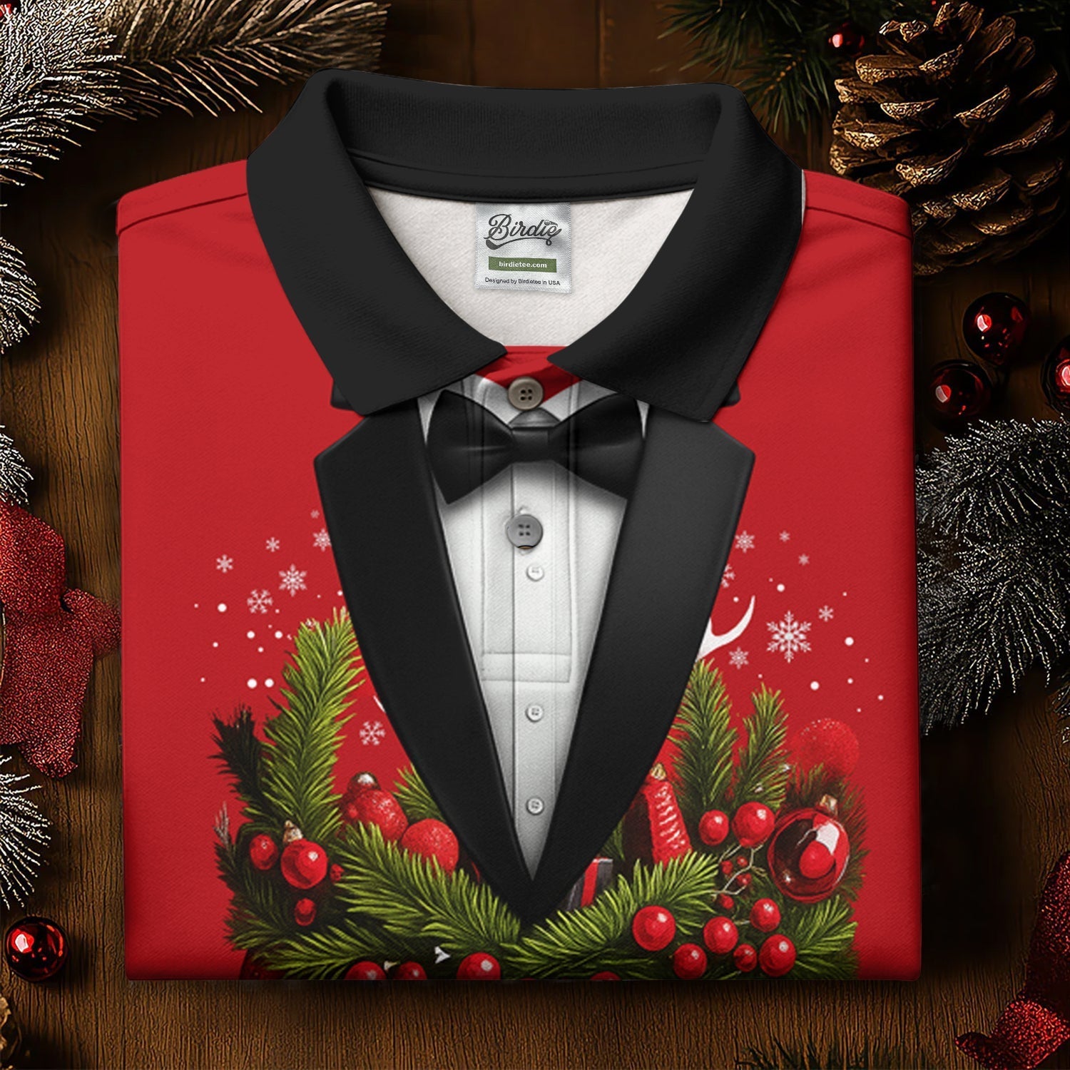Christmas Mistletoe Vintage Prints Women Golf Top, Christmas Golf Shirt, Ladies Golf Tops