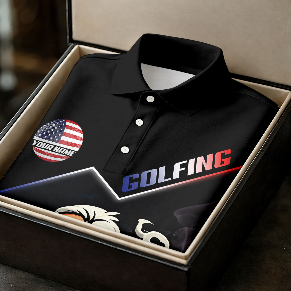 Patriotic Man Golf And Beer Custom Name Funny 4th Of July Golf Shirt, 250th Anniversary Golf Shirt For Women