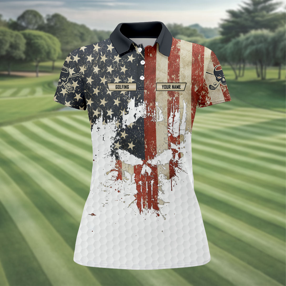 Golf Saved Me From Being A Pornstar Funny Golf Shirt, 250 Years Patriotic 4th Of July Golf Shirt For Women