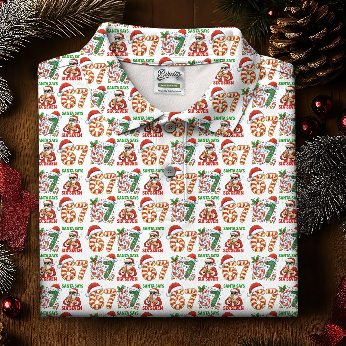 Santa Says Six Seven Funny Christmas Golf Tops For Women, Christmas Golf Shirt, Women Golf Apparel