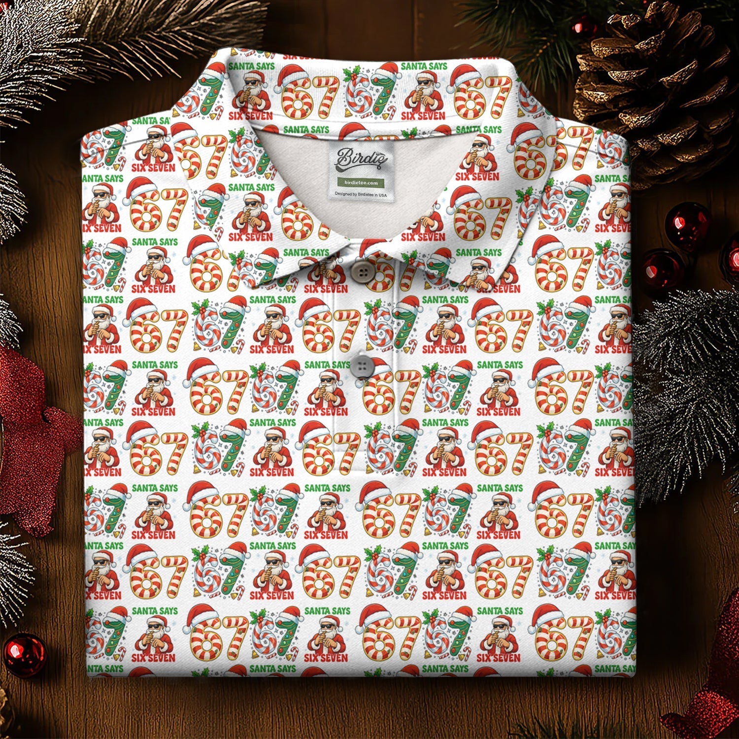 Santa Says Six Seven Funny Christmas Golf Tops For Women, Christmas Golf Shirt, Women Golf Apparel