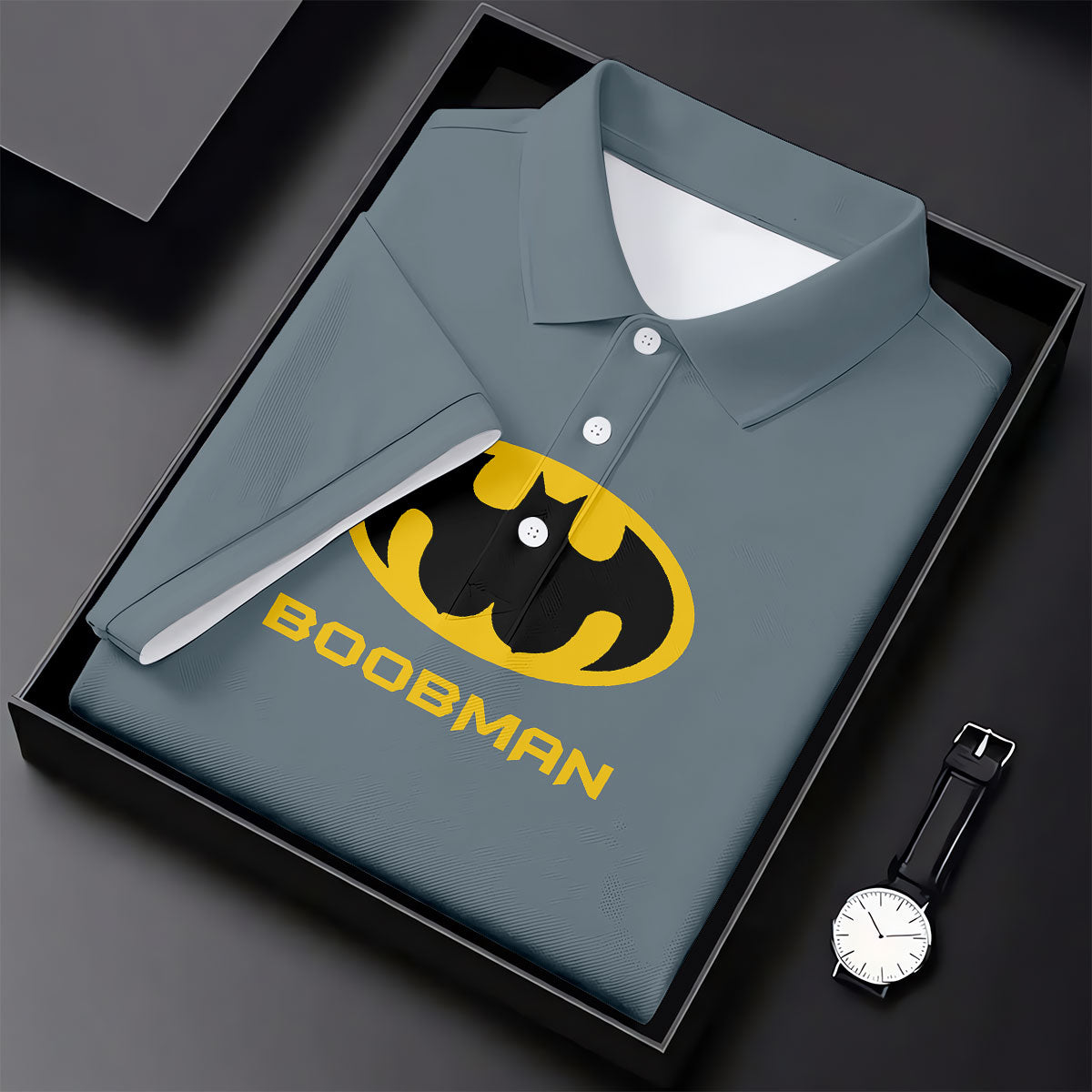 Boobman Comic Hero Logo Sleeveless Golf Shirt, Women's Golf Shirt, Golf Polo For Women, Funny Golf Shirt