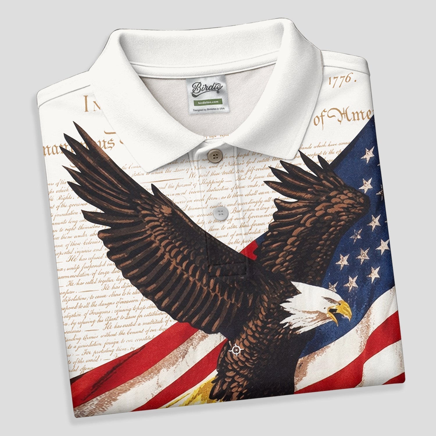 American Flag And Eagle Patriotic Pride Women's Golf Tops, 250th Anniversary Patriotic Ladies Golf Shirts