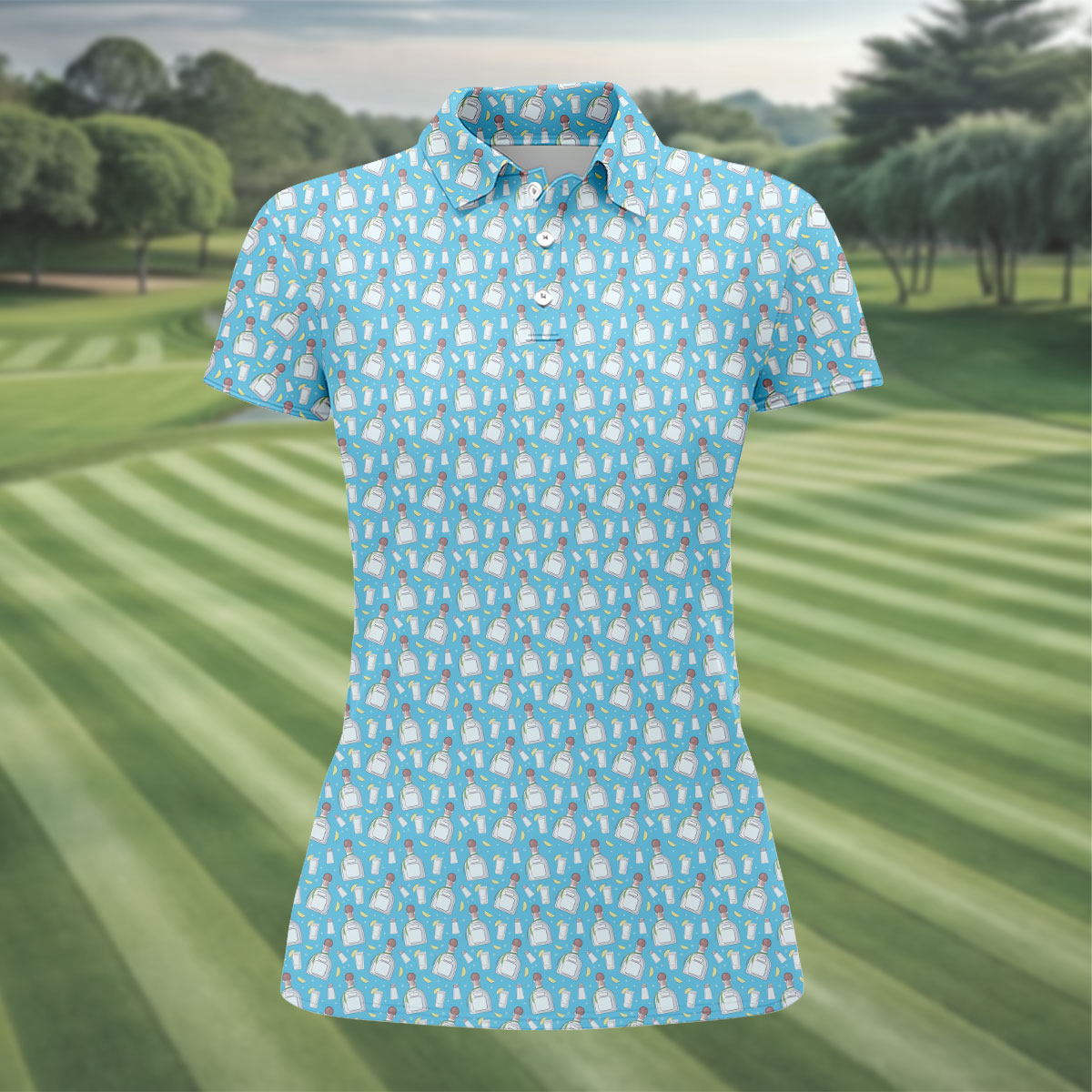 Shot Bottles Of Tequila Cinco De Mayo Celebration Fiesta Themed Golf Shirt For Women