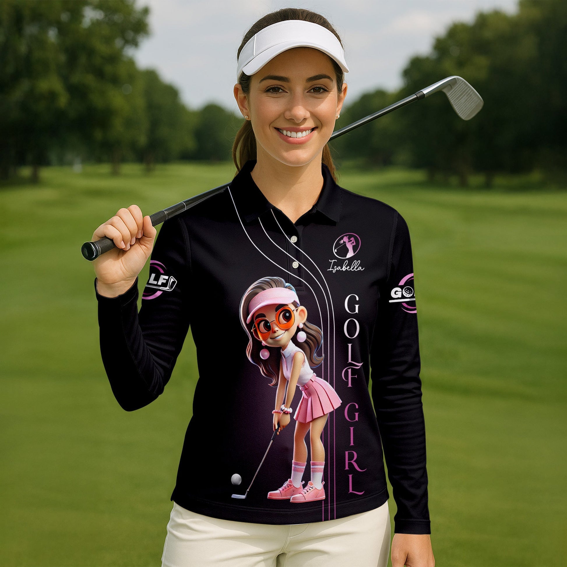 Are You Looking At My Putt Custom Funny Womens Golf Polo Shirt, Ladies Golf Polos Gifts