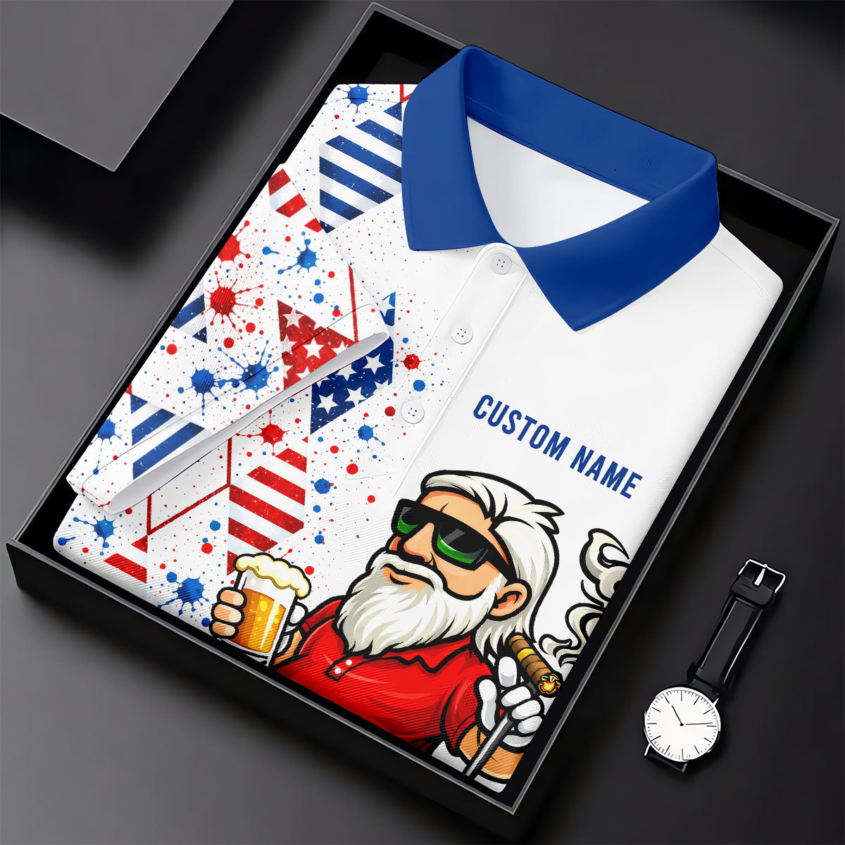 Patriotic Man Golf And Beer Argyle Pattern 4th Of July Golf Shirt, 250 Years Golf Shirt For Women