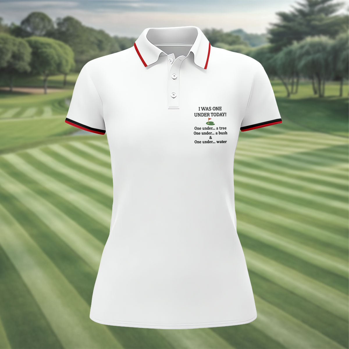 I Was One Under Today White Golf Shirt, Funny Golf Shirt, Ladies Golf Tops, Golf Shirt For Women