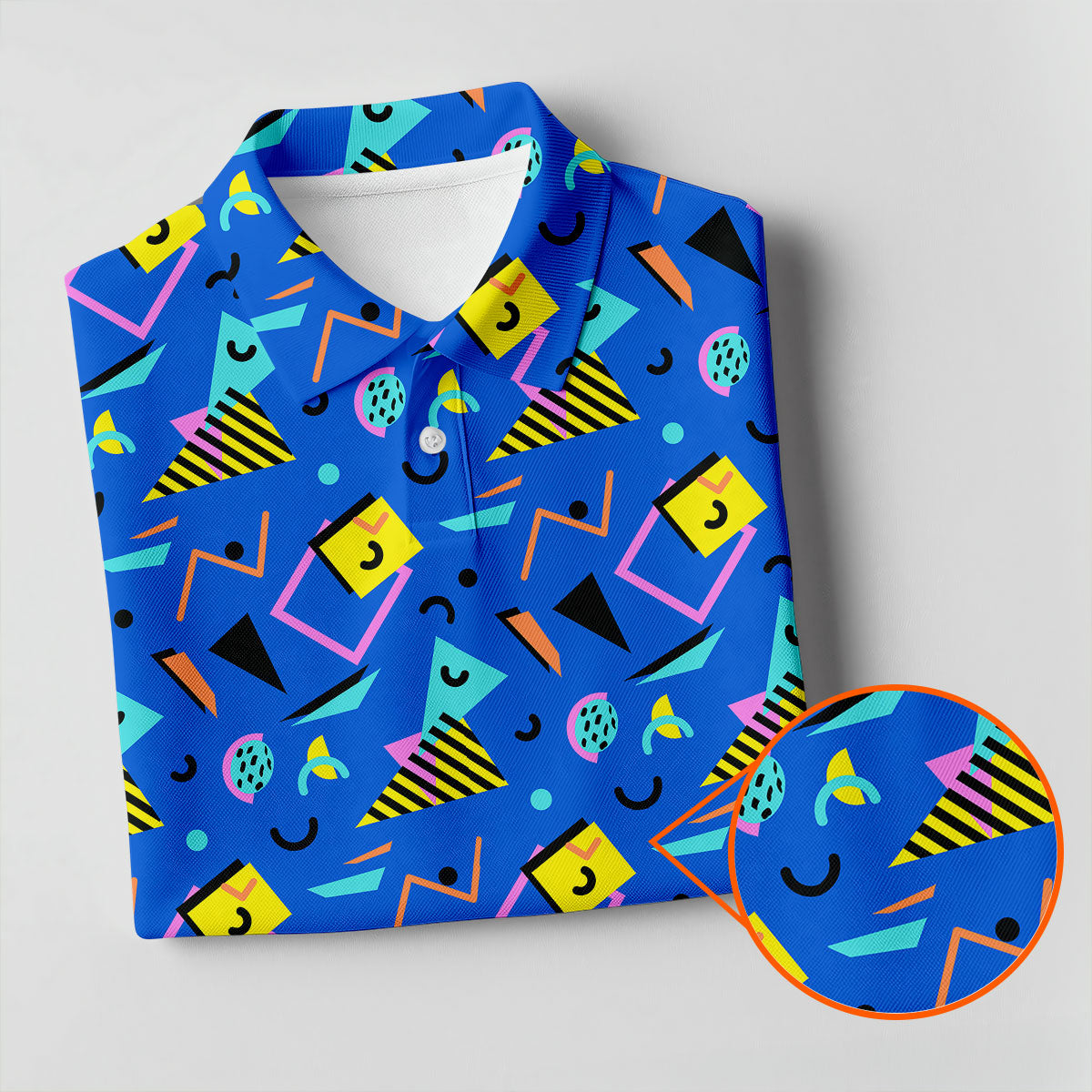 Playful Geometric Memphis Style Golf Shirt For Women, Ladies Golf Shirts, Women's Polo Shirt