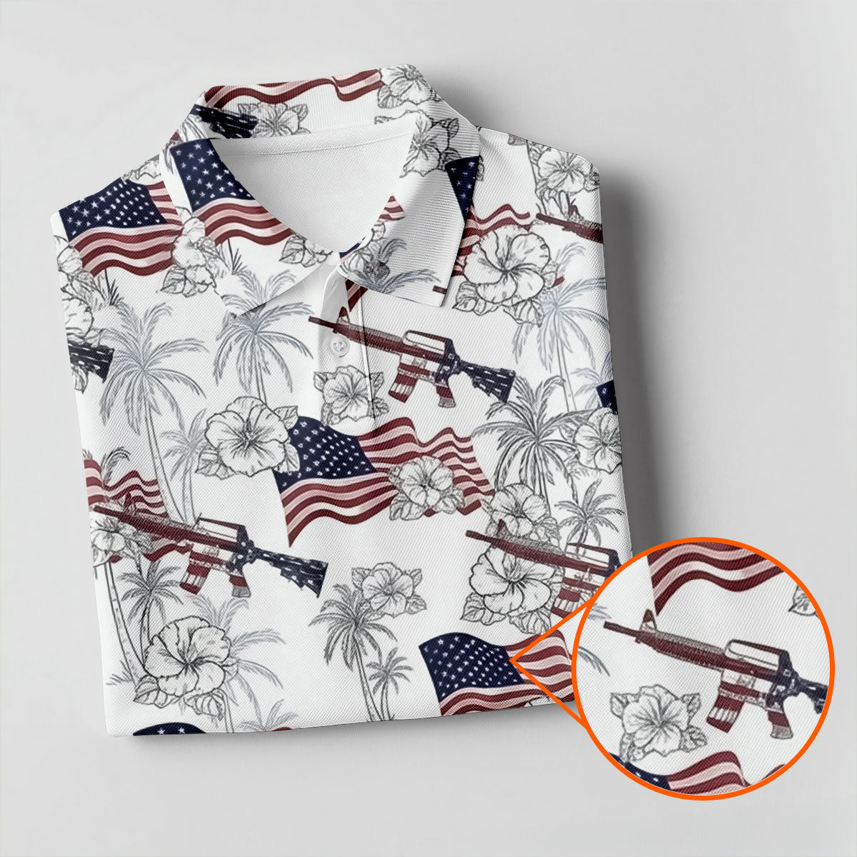 American Flag Pattern 4th Of July Tropical Vibe Patriotic Golf Shirt, 250th Anniversary Women's Golf Tops