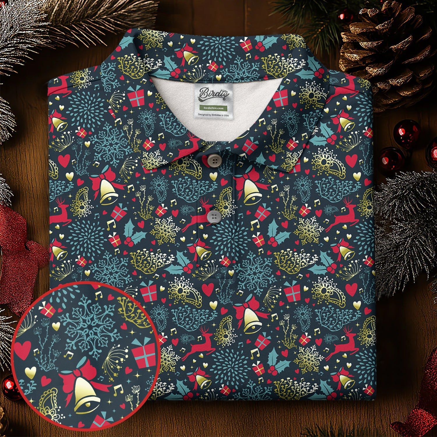 Christmas Reindeer Xmas Themed Women Golf Top, Christmas Golf Shirt, Ladies Golf Tops