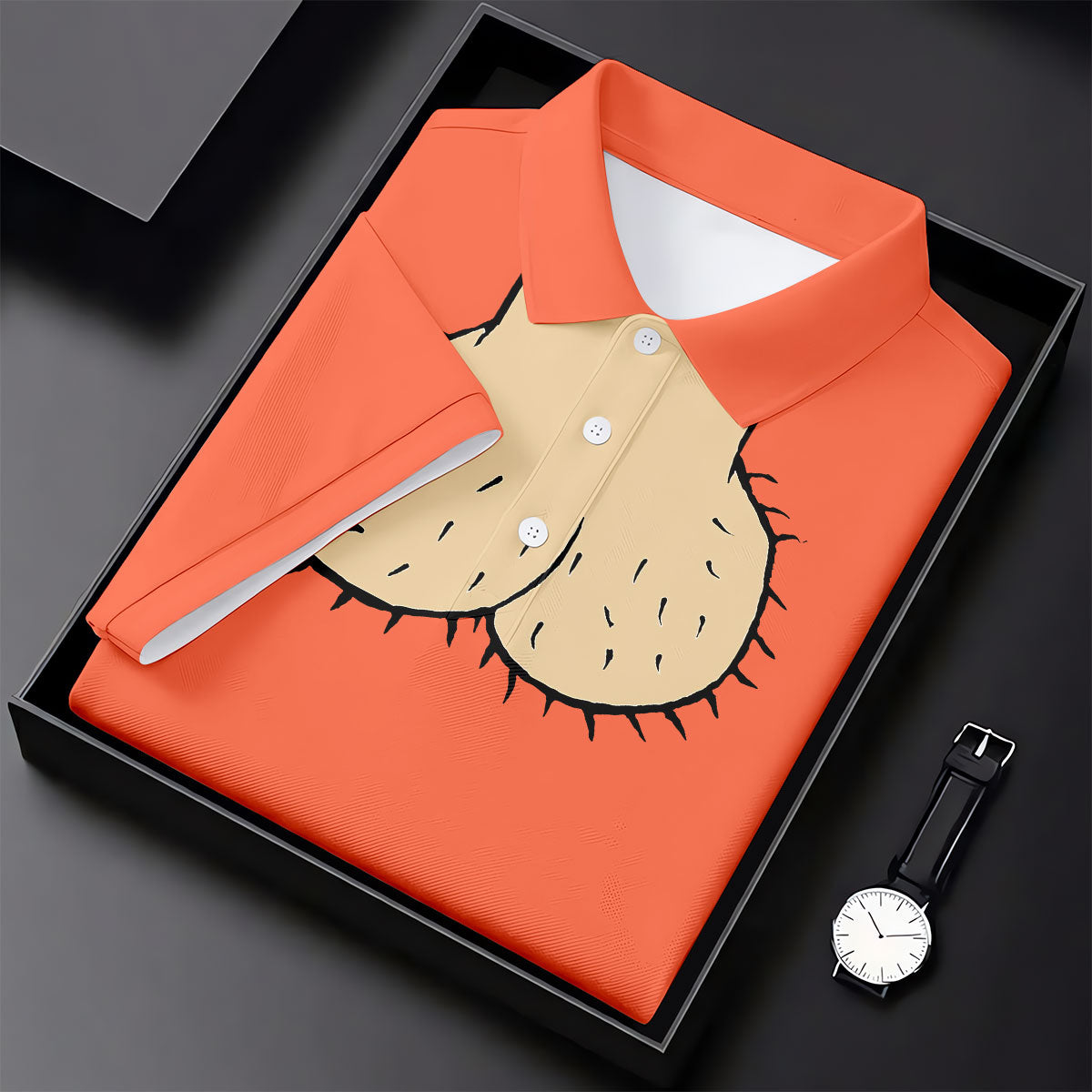 Orange Funny Dickhead Faux Chest Golf Shirt, Ladies Golf Shirts, Golf Polo For Women