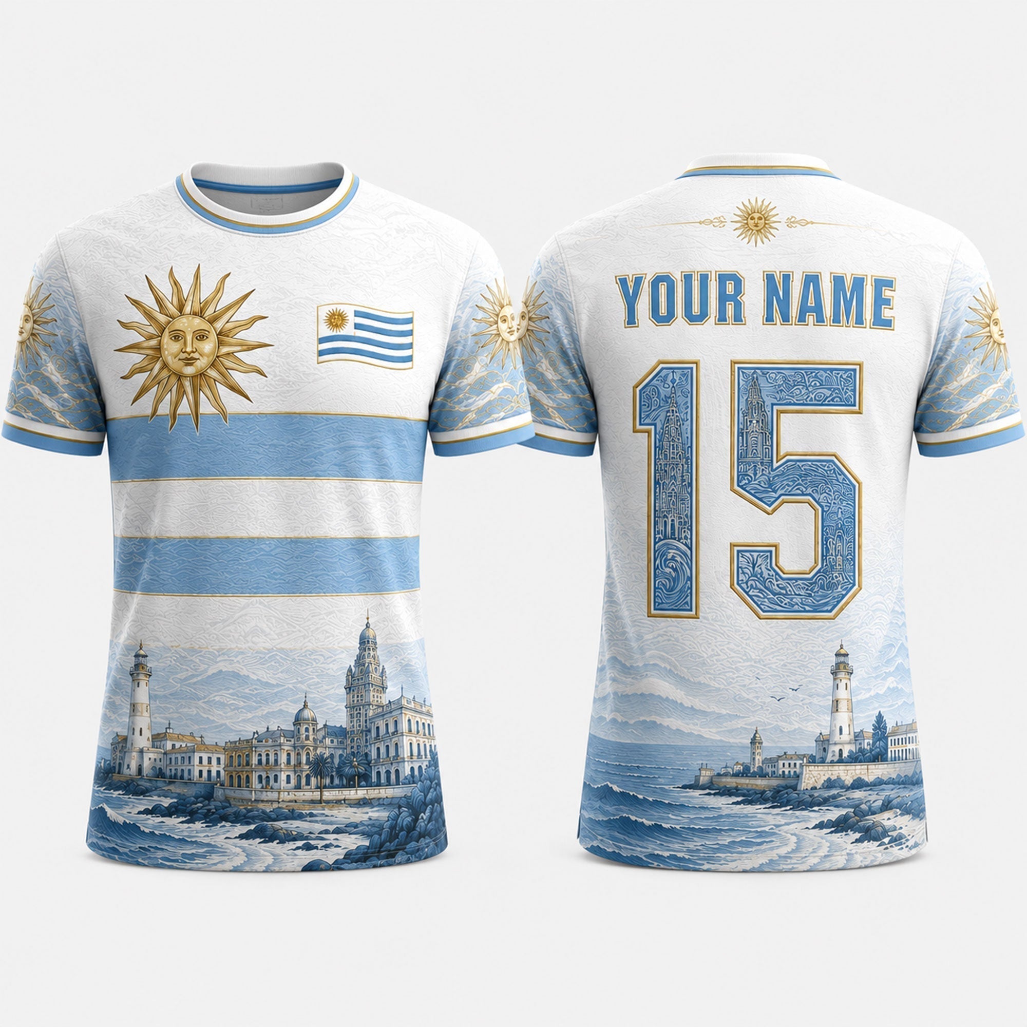 Sol de Mayo Fooball Shirt, Uruguay Flag V-Neck For Men Football Lover, Football Gifts