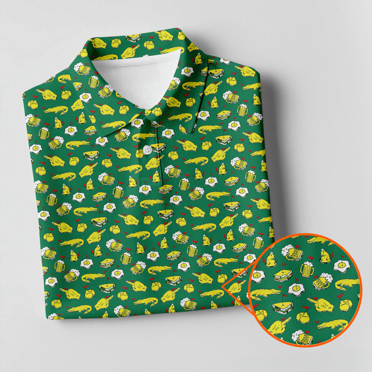 Fried Egg Sandwich Aligator Beer Fun Women's Golf Shirts, Ladies Golf Shirts, Women's Polo Shirt