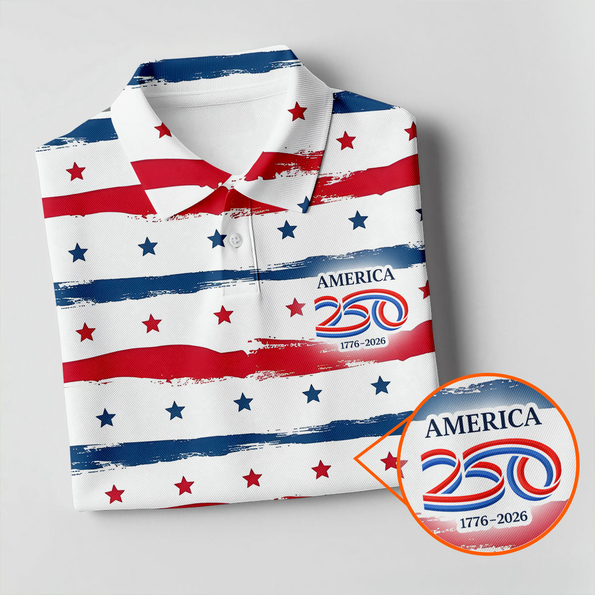 America 250 Red White Blue Stars And Stripes Ladies Golf Tops, Patriotic 4th Of July Golf Shirt For Women
