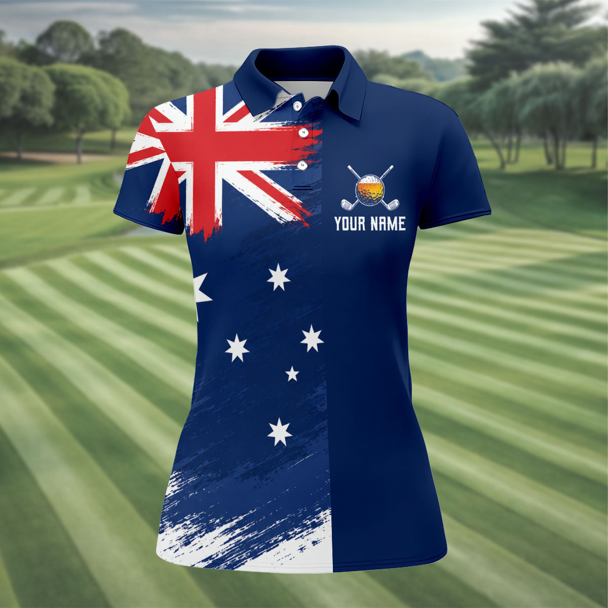 My Drinking Team Has A Golfing Problem Australia Flag Print Ladies Golf Tops, Golf Shirt For Women