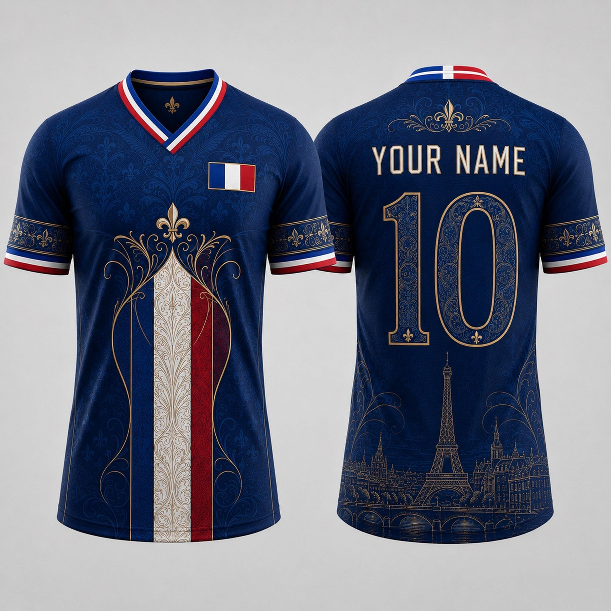 French Fleur De Lis Fooball Shirt, Football France Team V-Neck For Men, Football Gifts