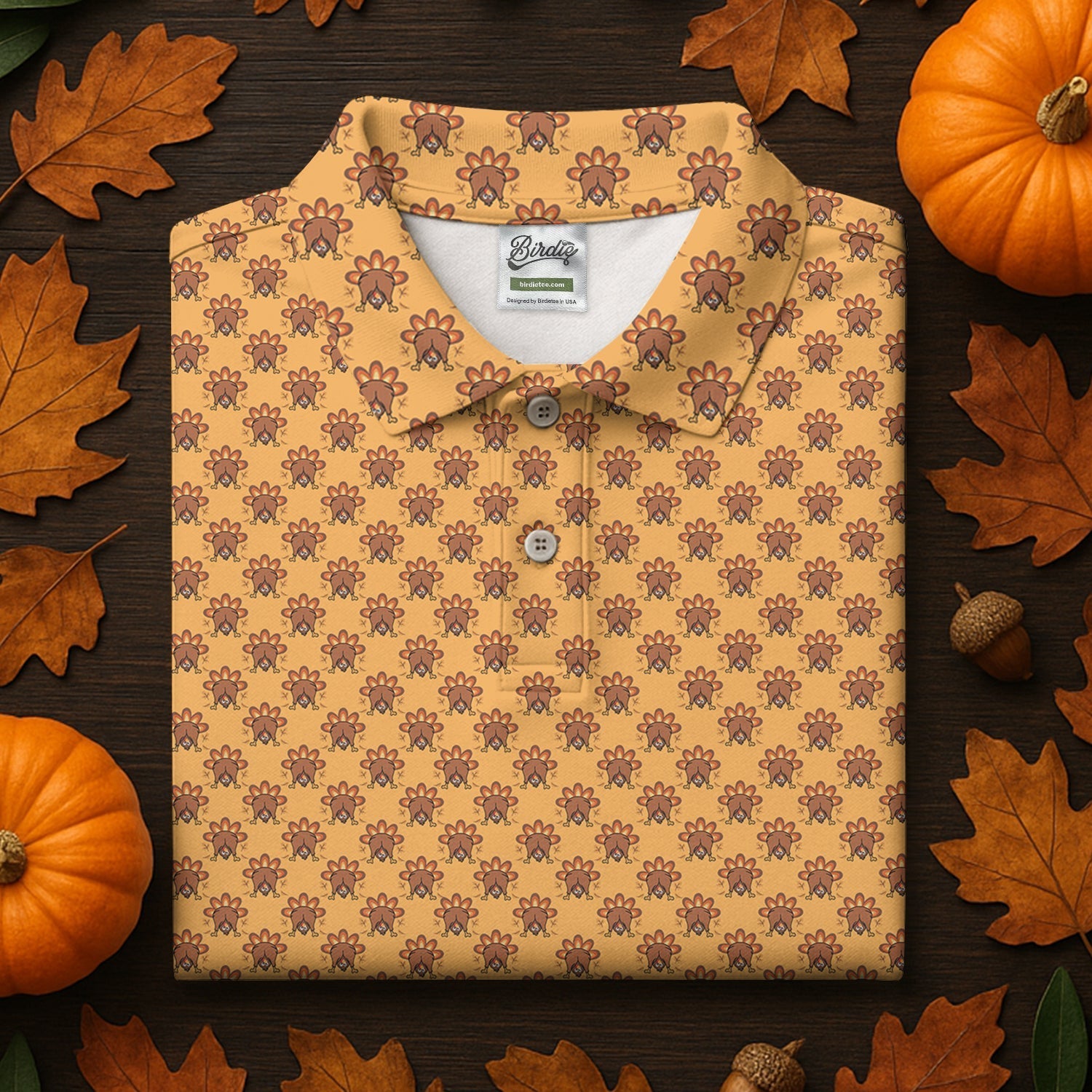 Guess What Turkey Funny Thanksgiving Polo Shirt Women's Golf Tops, Ladies Golf Shirts, Golfing Apparel